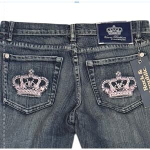 Victoria Beckham for Rock & Republic sz 28 NWT 90s Y2K Crown Jeans Dark Low